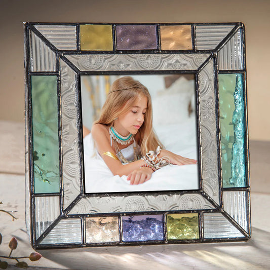 Colorful Stained Glass Frame for 3X3 pics