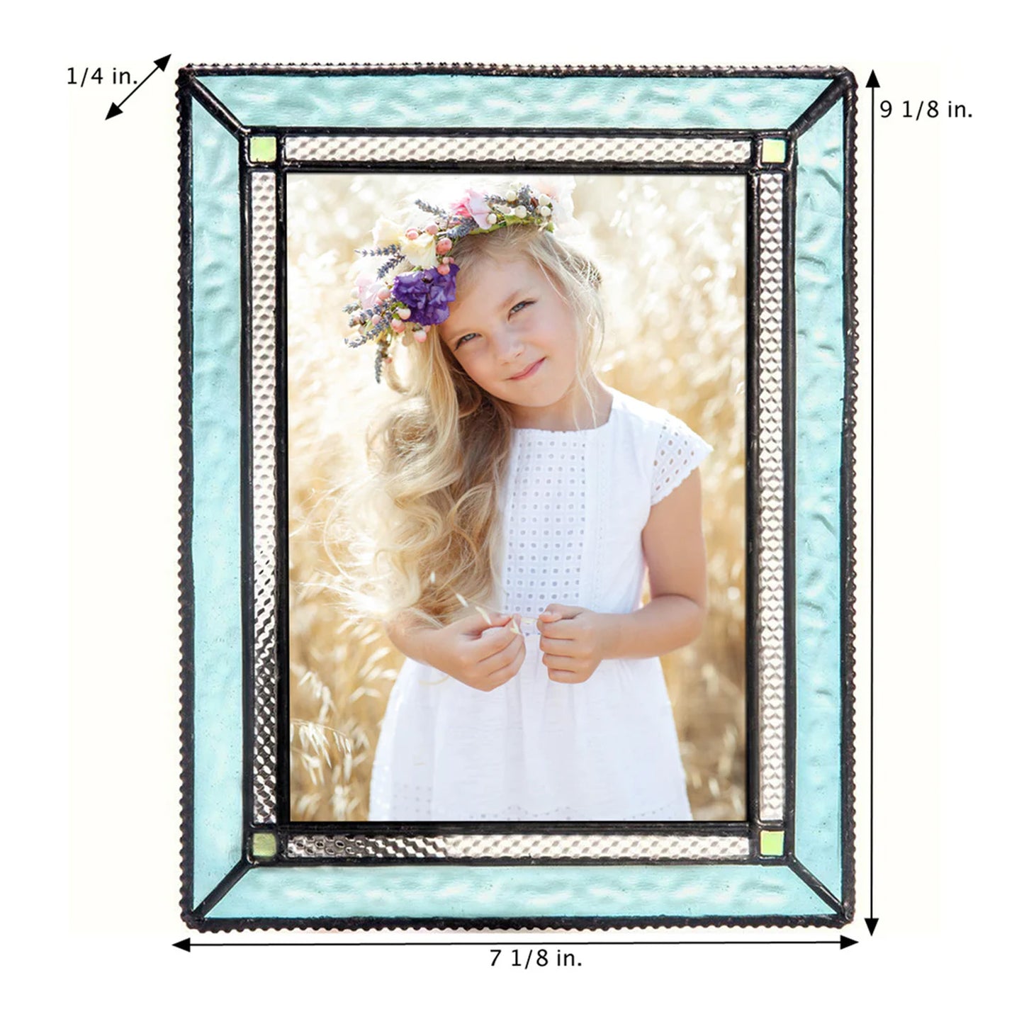 Turquoise Blue Glass Picture Frame | Pic 41946hv Series