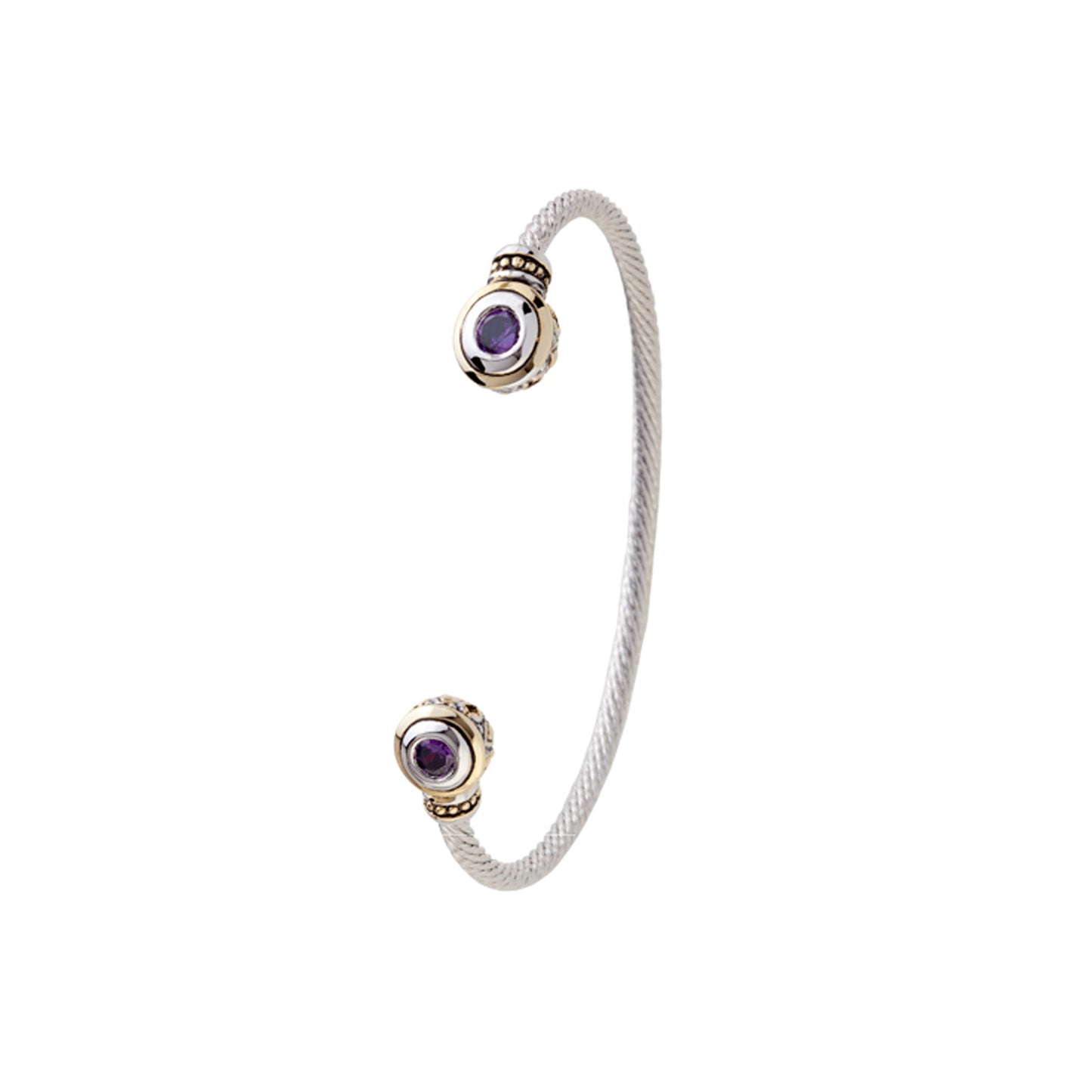 Beijos Two Stone Small Cuff Bracelet