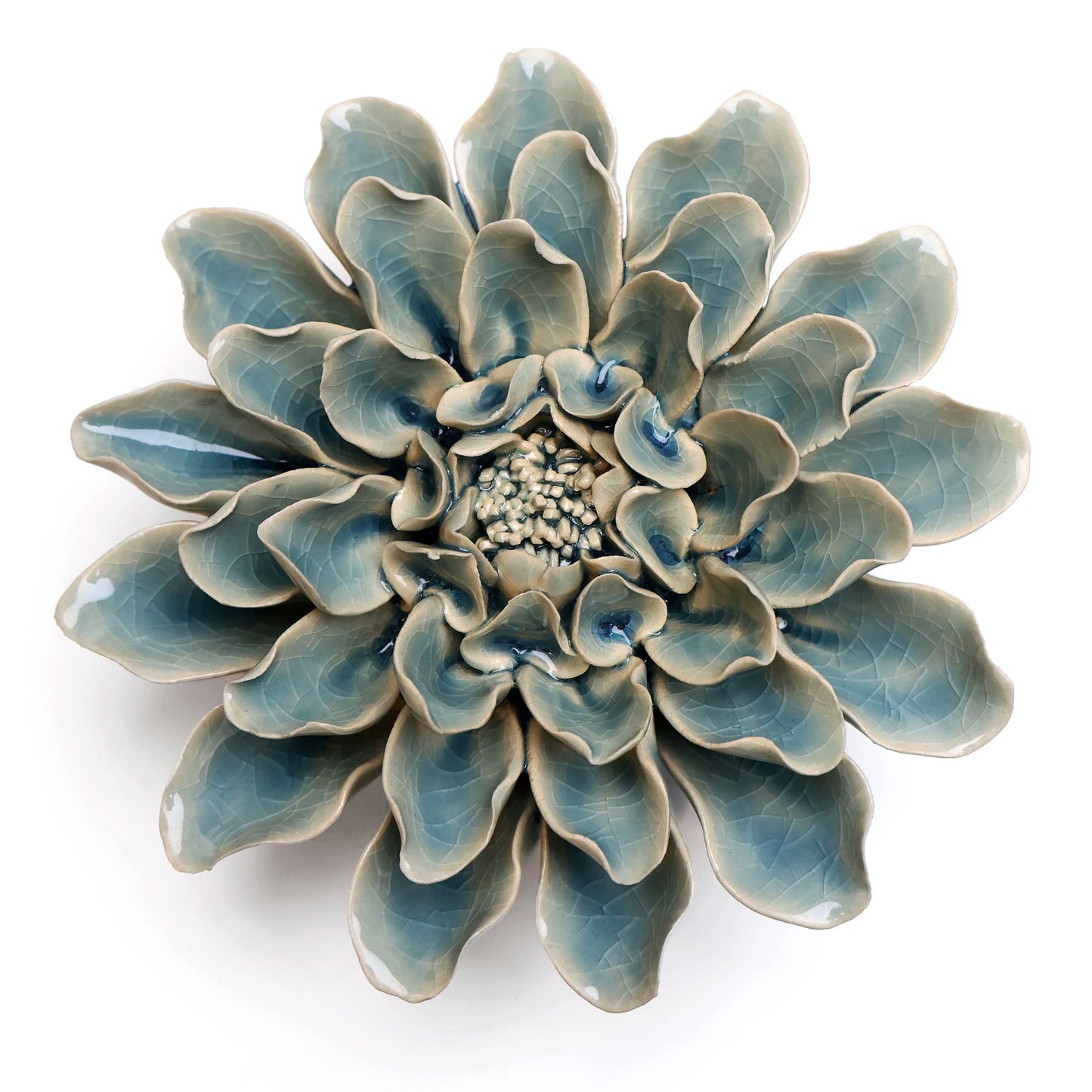 Ceramic flower Wall Art Teal Flower Large