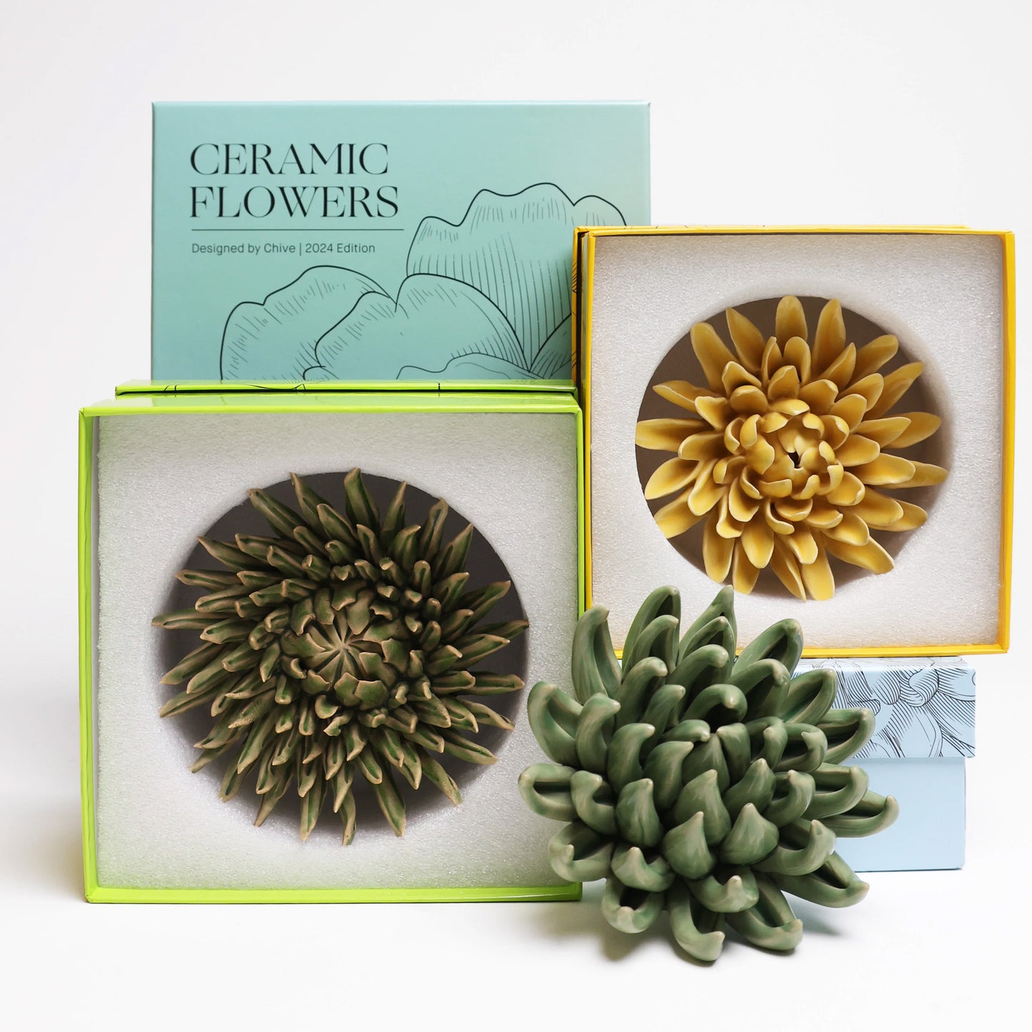 Ceramic flower Wall Art Yellow Chrysanthemum