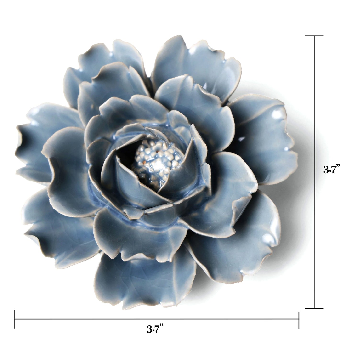 Ceramic flower Wall Art Blue Rose Small