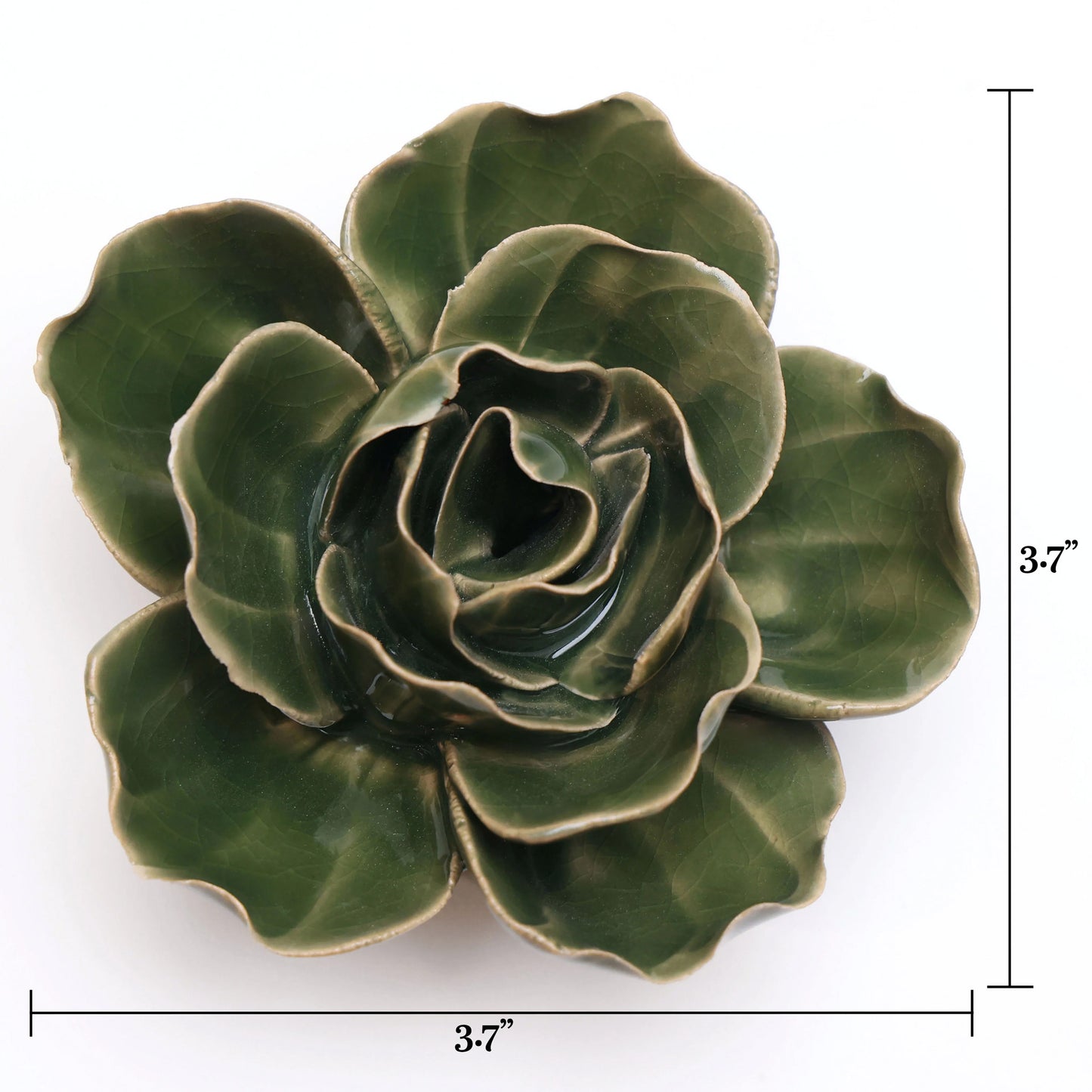 Ceramic flower Wall Art Green Ranunculus Small