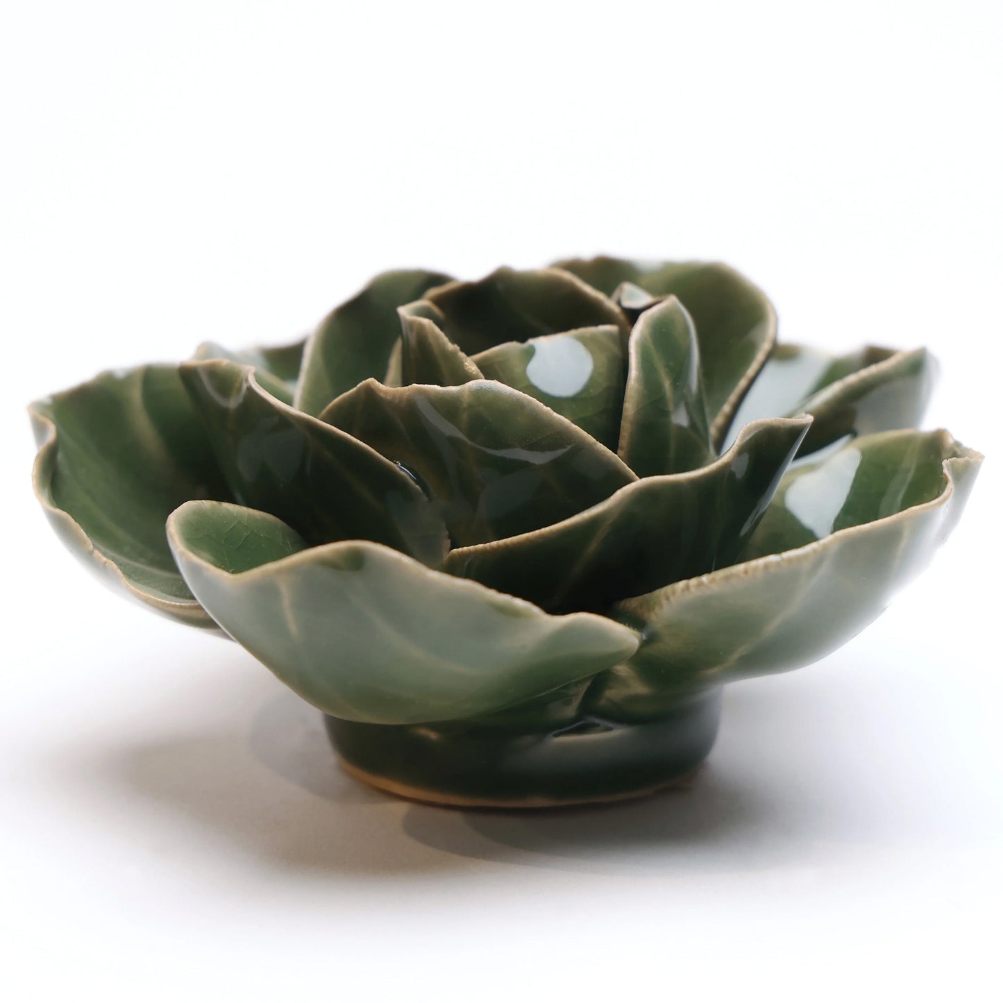 Ceramic flower Wall Art Green Ranunculus Small