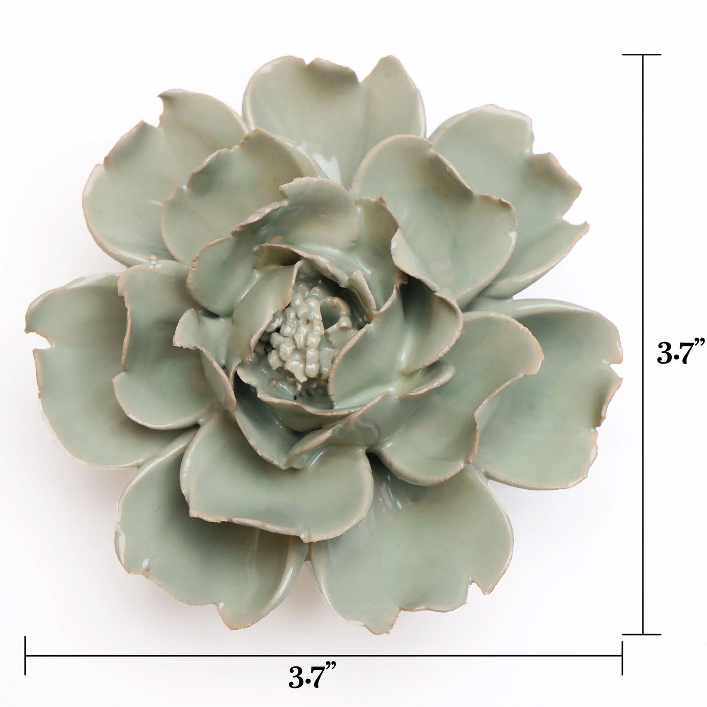 Ceramic flower Wall Art Green Rose Small