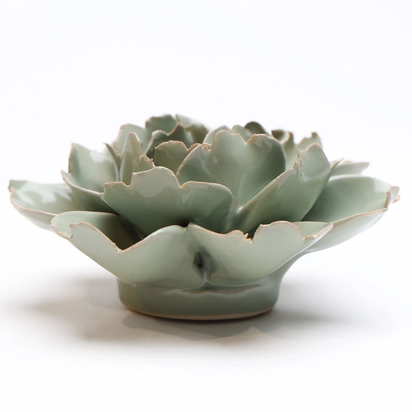 Ceramic flower Wall Art Green Rose Small