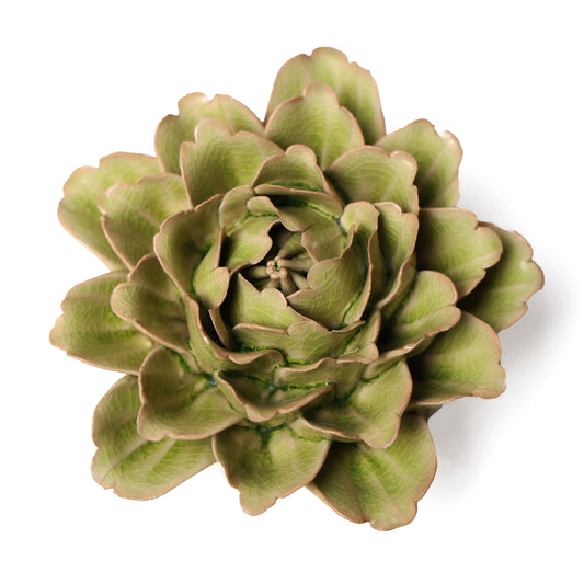 Ceramic flower Wall Art Green Large Flower