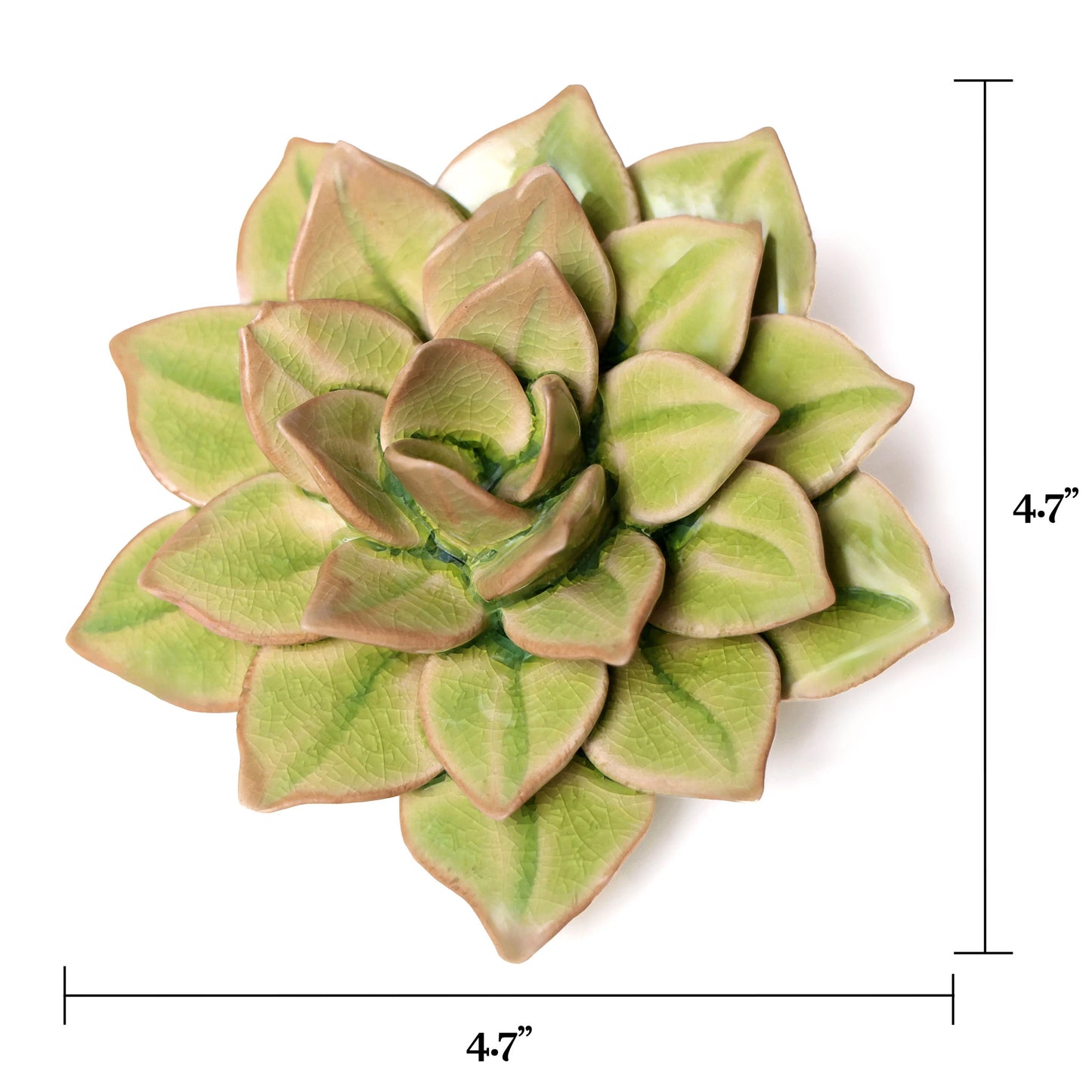 Ceramic flower Wall Art Green Succulent Flower Medium