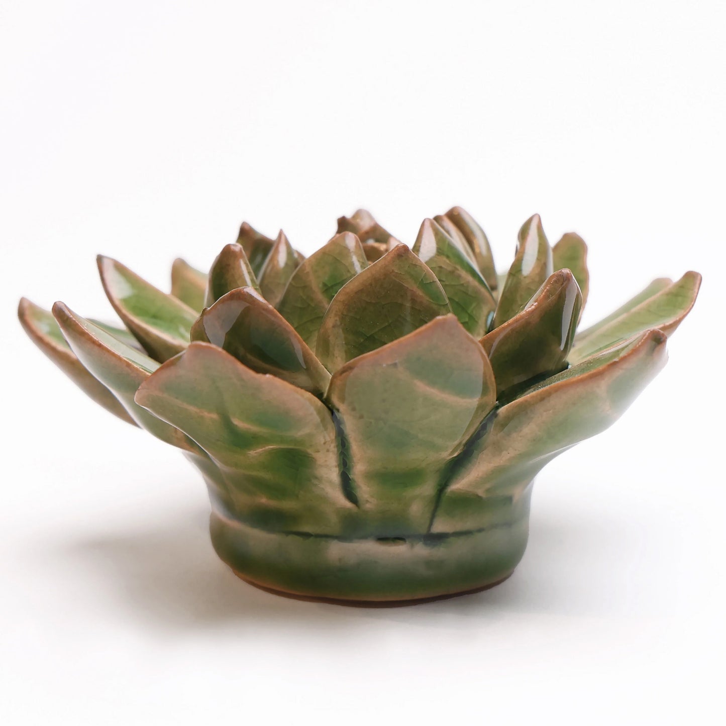 Ceramic flower Wall Art Green Succulent Small