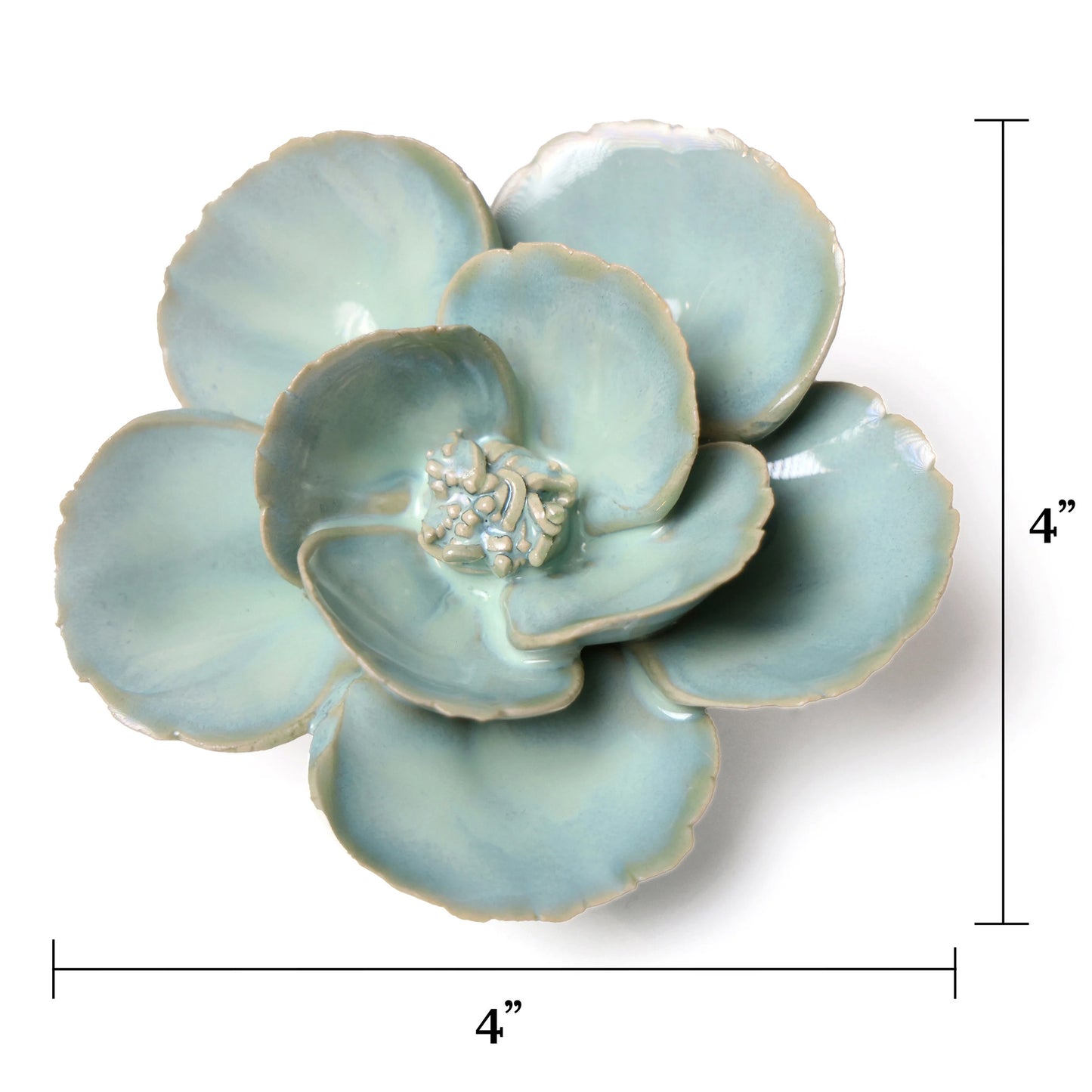 Ceramic flower Wall Art Teal Lotus Small