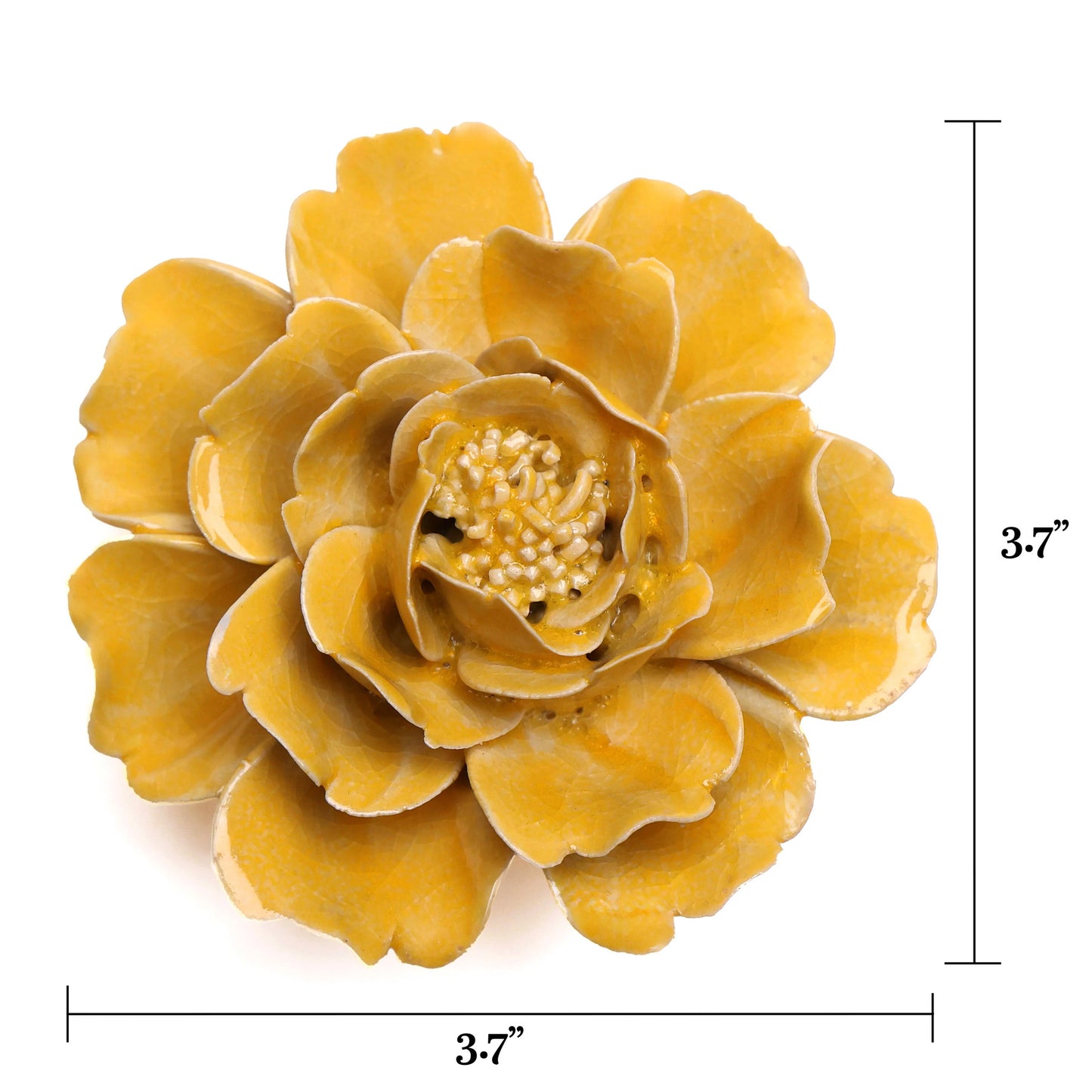 Ceramic flower Wall Art Yellow Rose Small
