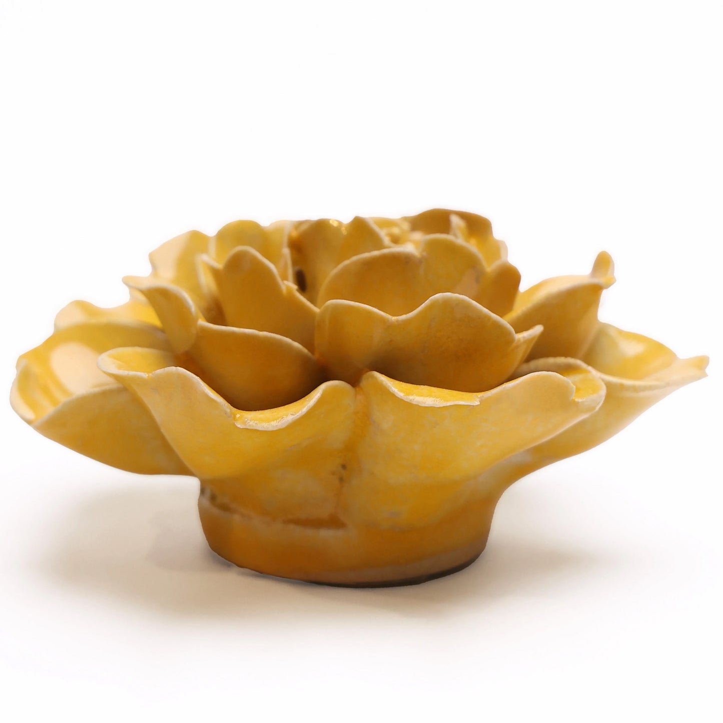 Ceramic flower Wall Art Yellow Rose Small