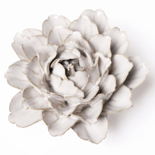 Ceramic flower Wall Art Ivory Zinnea