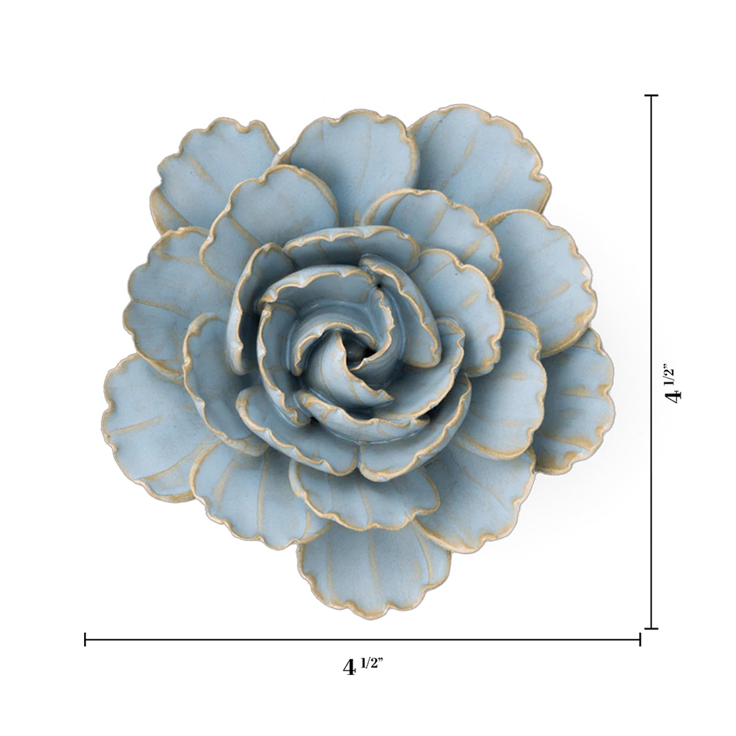Ceramic Flower Teal, Robin's Egg Blue Keiko Peony