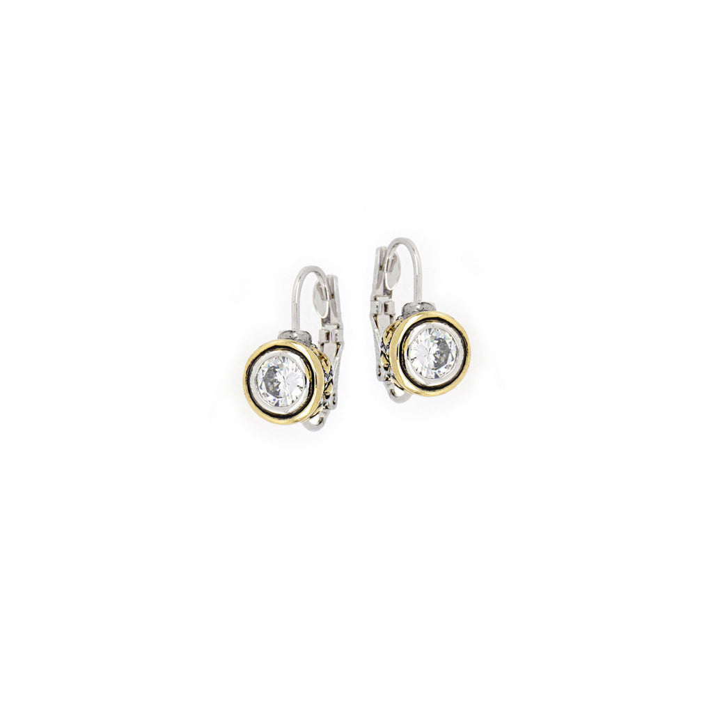 Beijos Collection - CZ Bezel Set Earrings