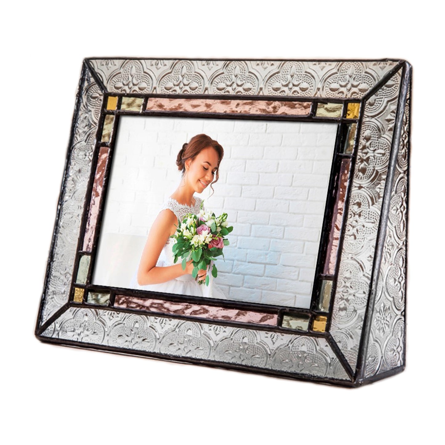 Stained Glass Wedding Picture Frame 137-46H