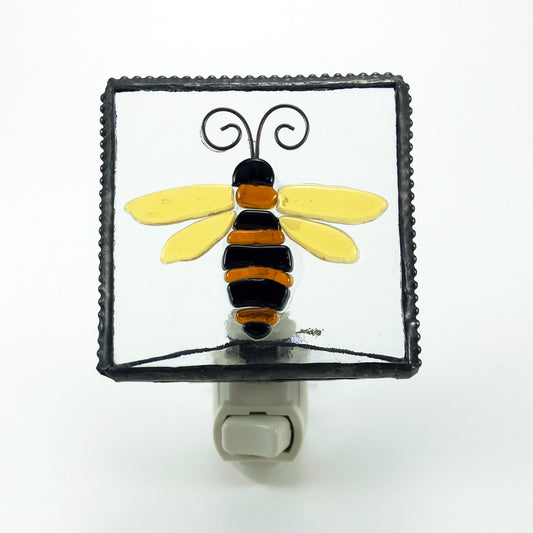 Bee Night Light Fused Stained Glass 182