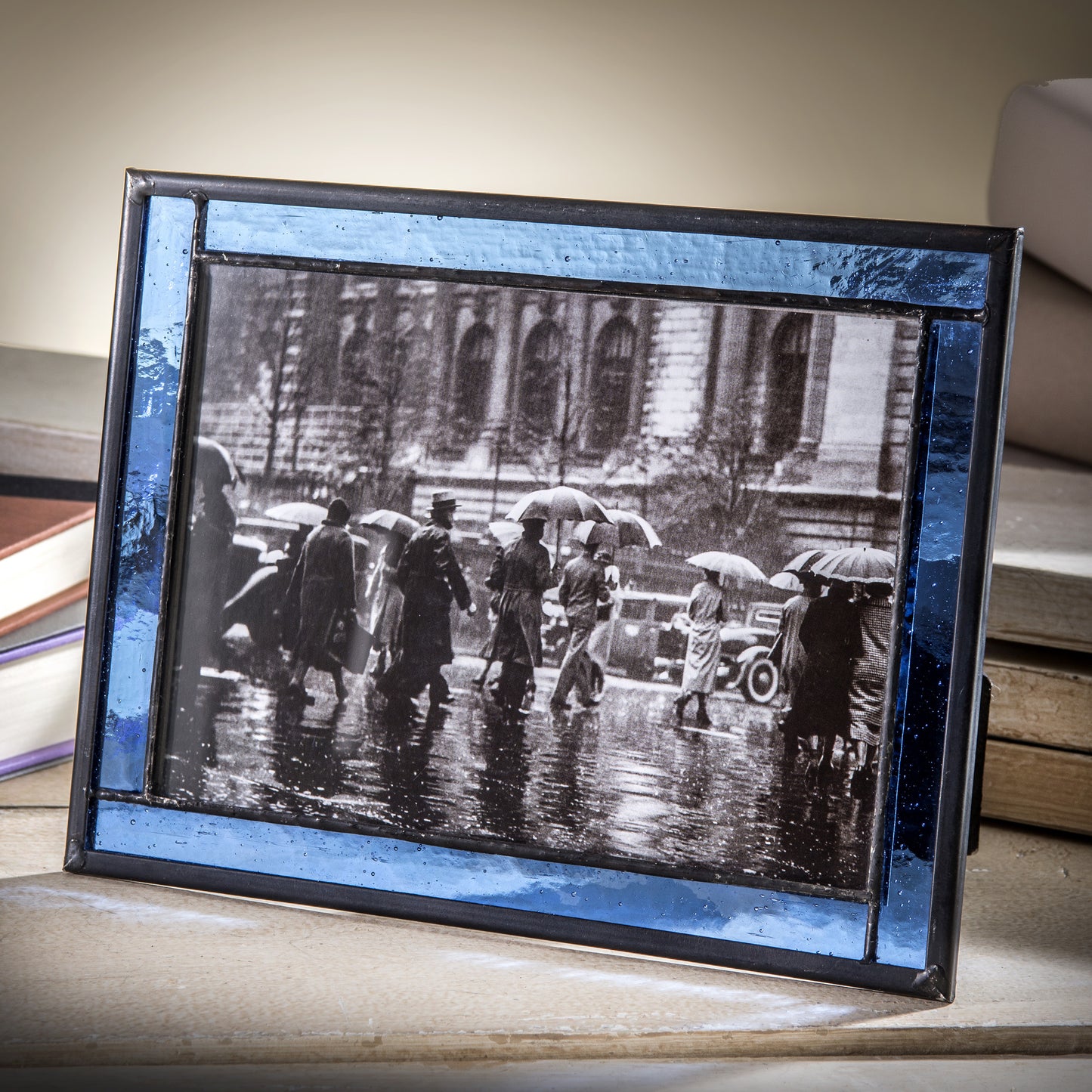 Blue Stained Glass Picture Frame 324-57hv