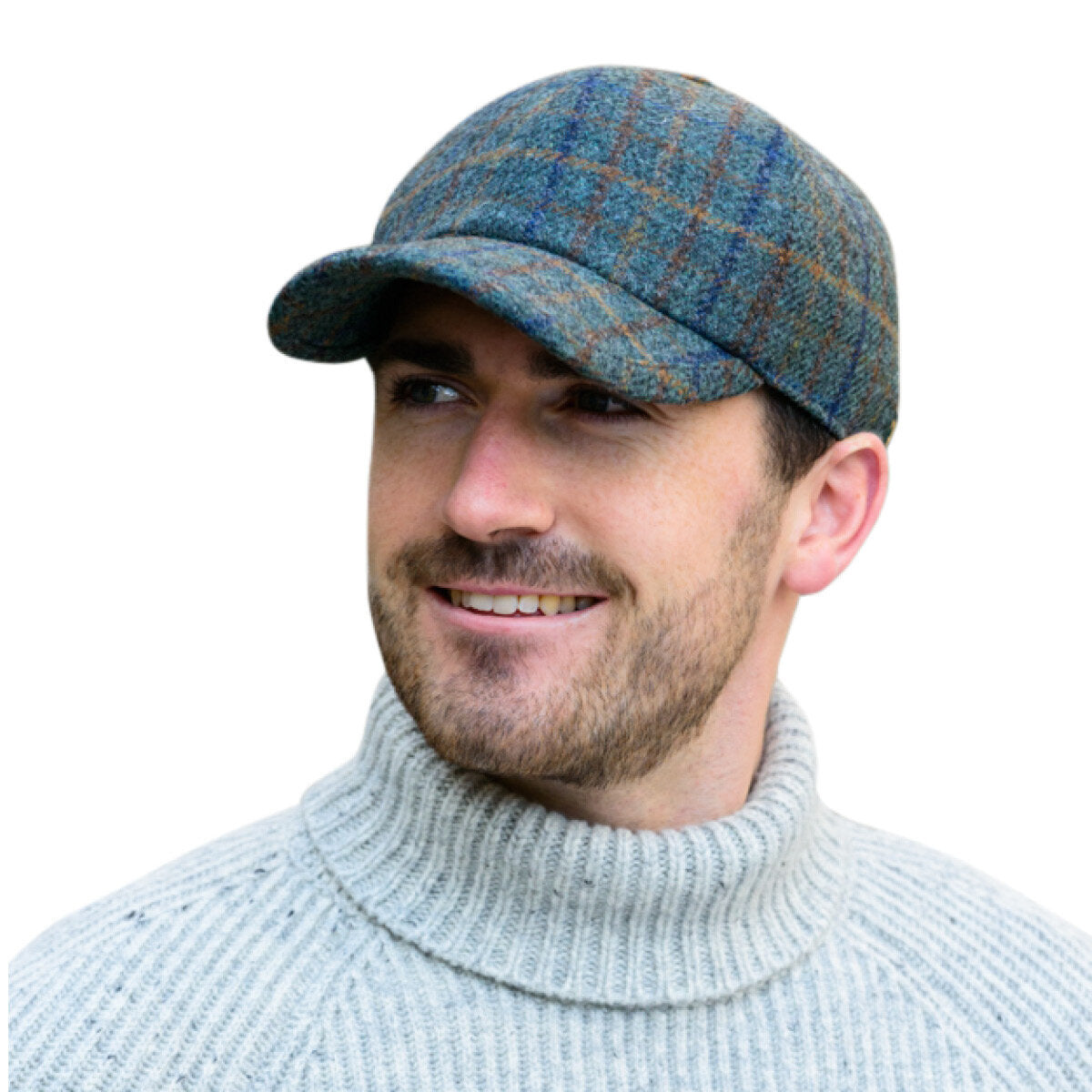 Mucros Weavers Baseball Cap in Grey Tweed