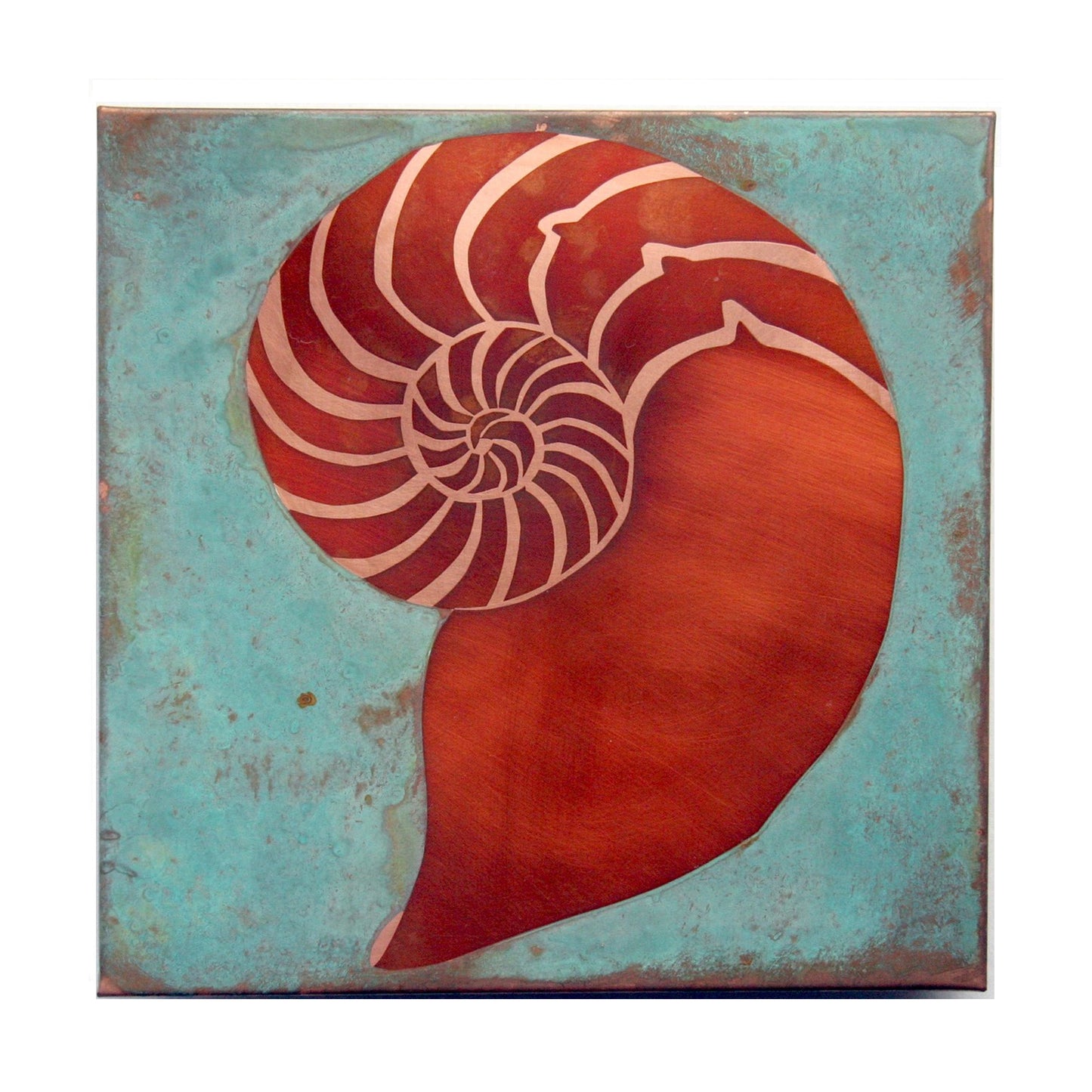 Green Nautilus 2 Copper Wall Tile