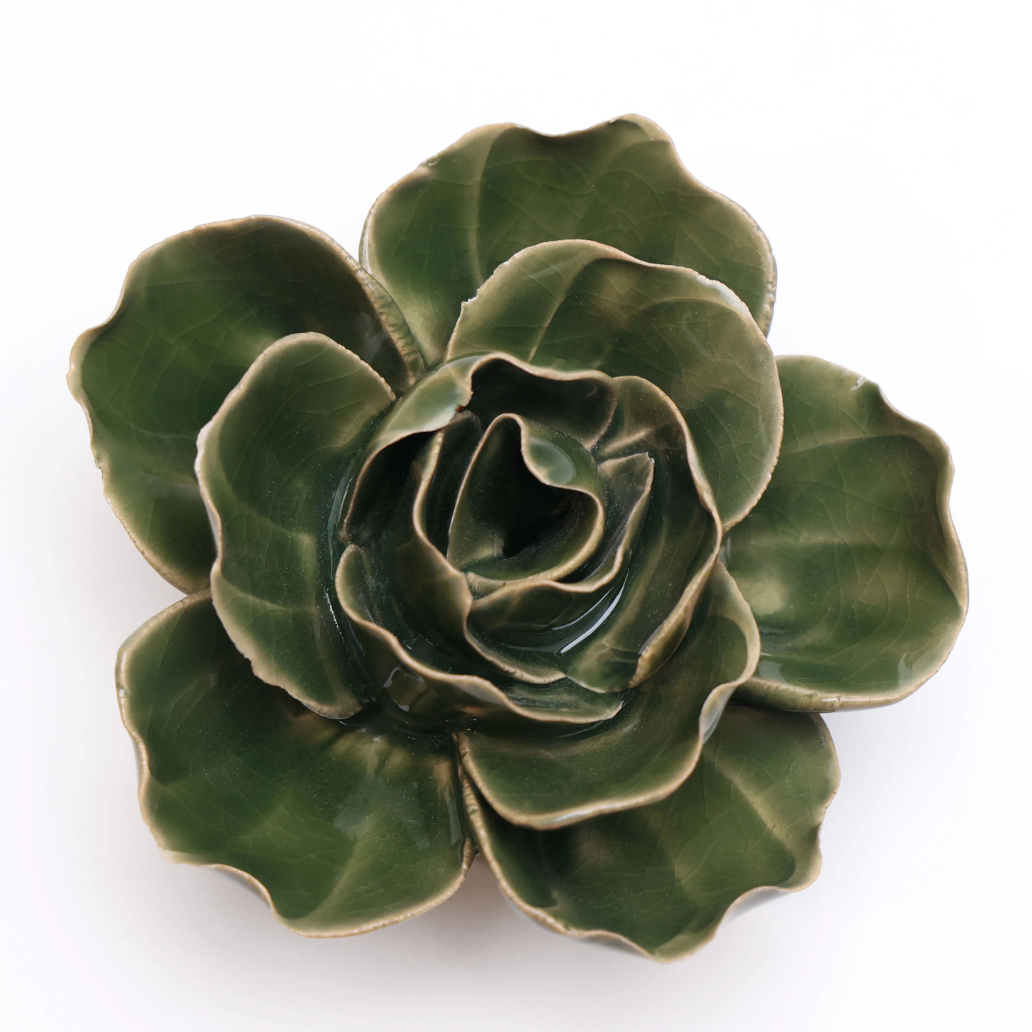 Ceramic flower Wall Art Green Ranunculus Small