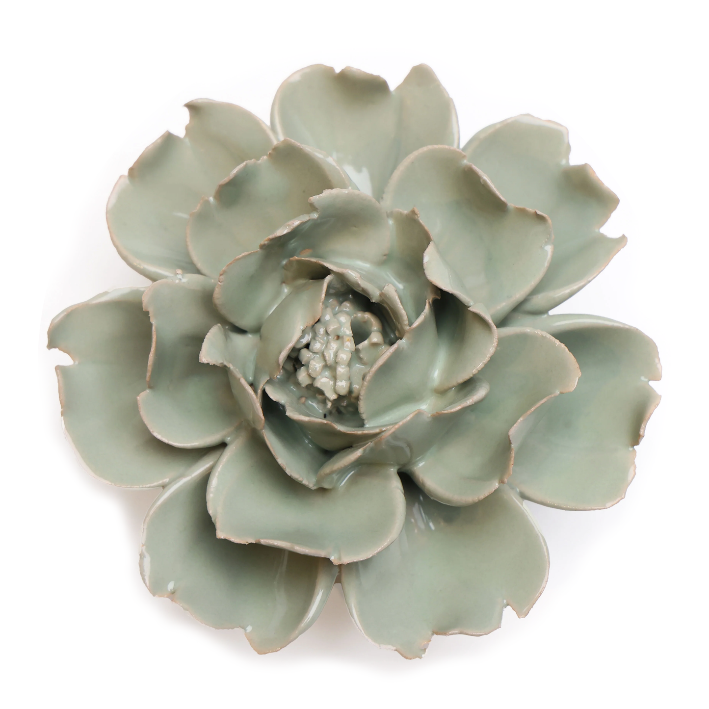 Ceramic flower Wall Art Green Rose Small