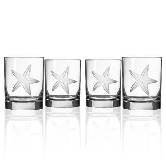 Starfish Double Old Fashioned 13oz | Set of 4 Glasses