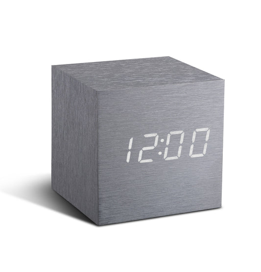 Cube Click Clock - Aluminum