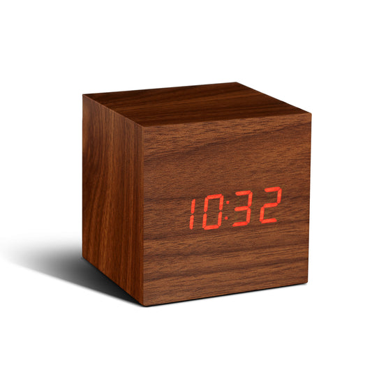 Cube Click Clock Walnut