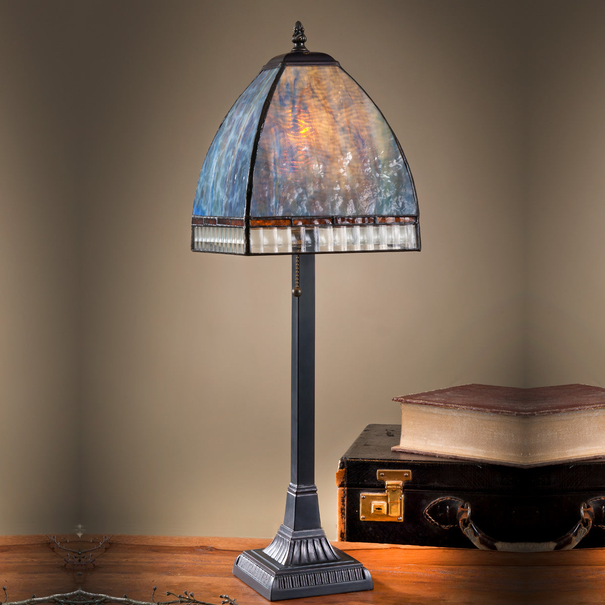 Opalescent Tiffany Stained Glass Lamp