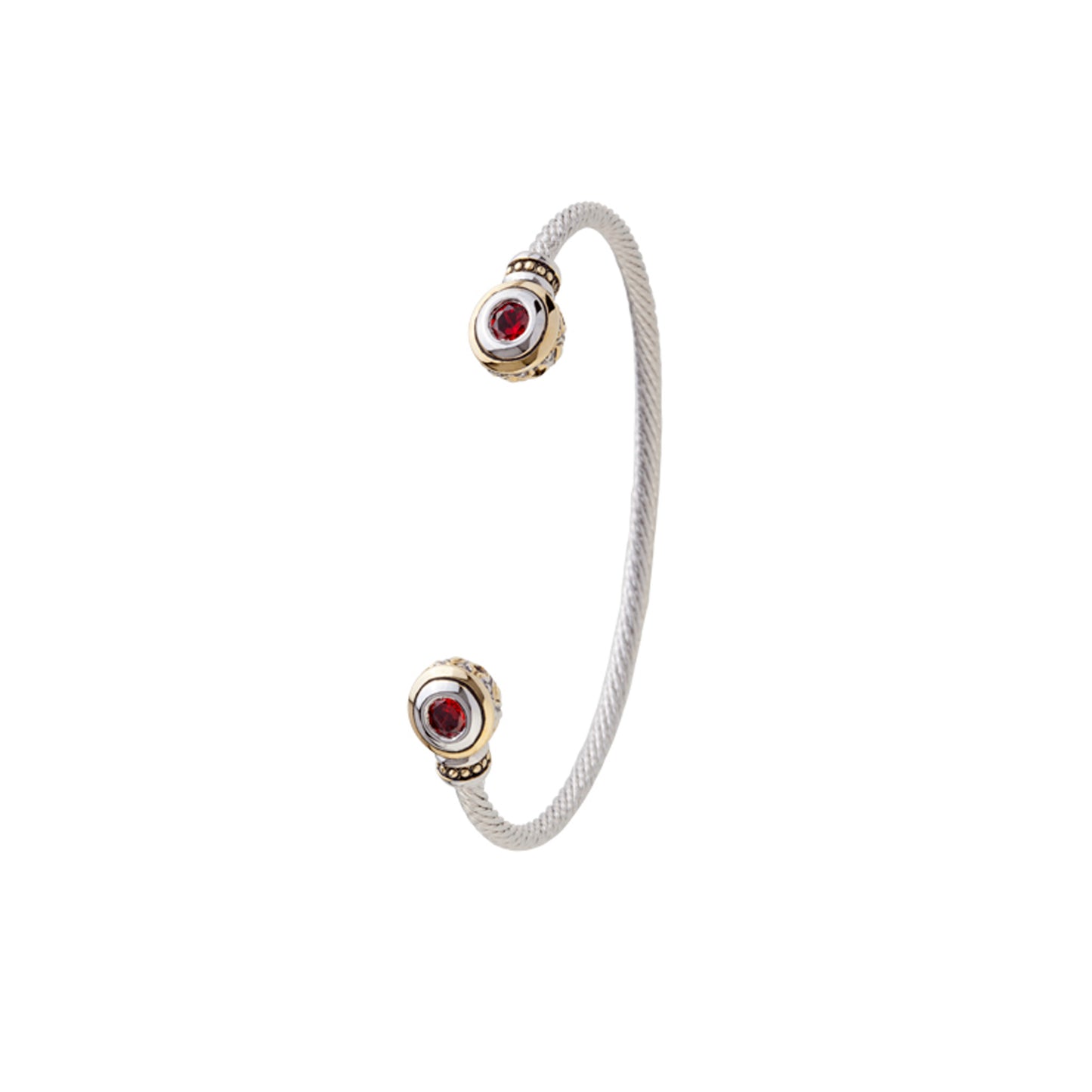 Beijos Two Stone Small Cuff Bracelet