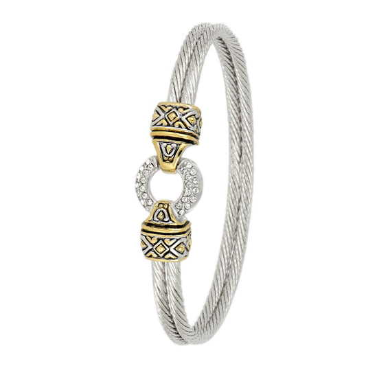 Bracelet, Antiqua Pavé Circle Double Wire