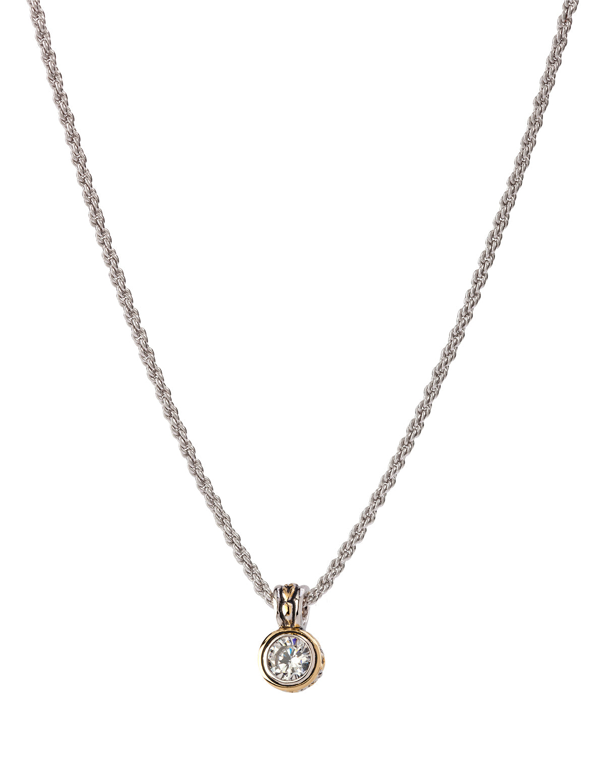 Beijos 7mm Sapphire Bezel Set Pendant Necklace