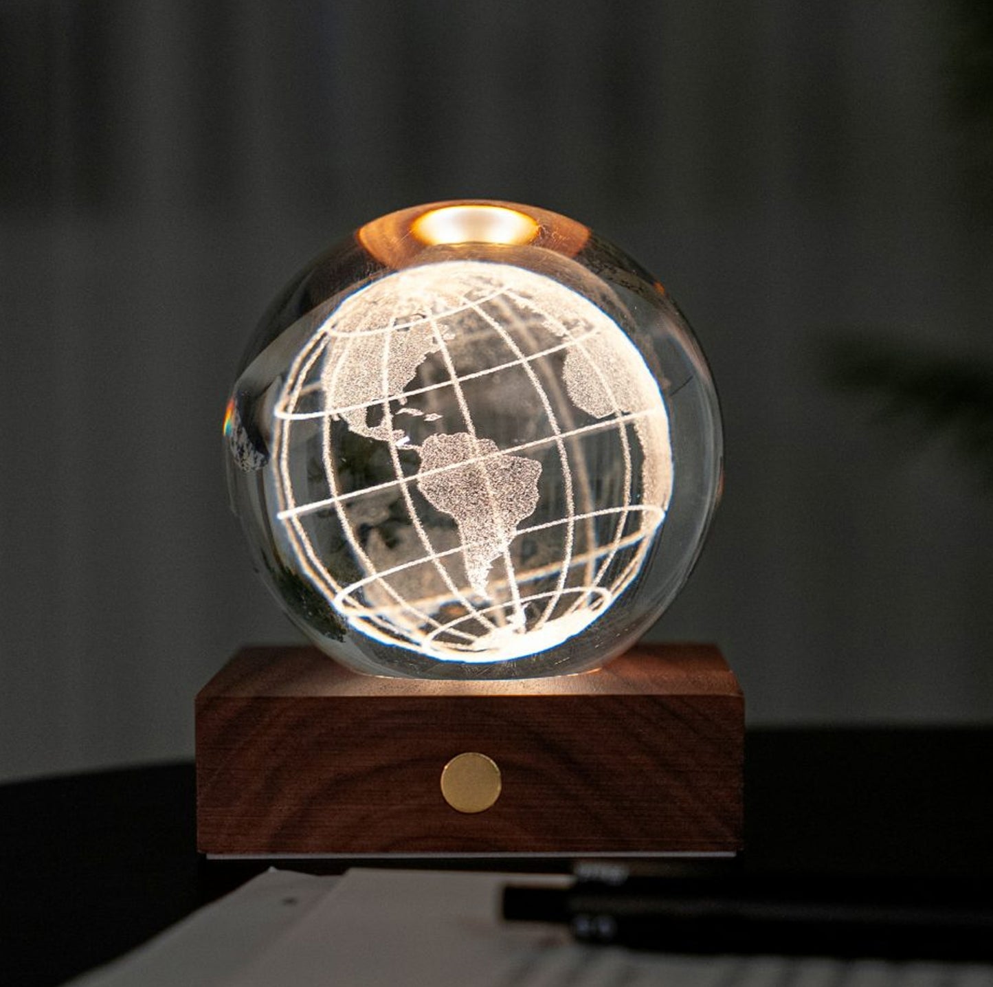 Amber Crystal World Globe