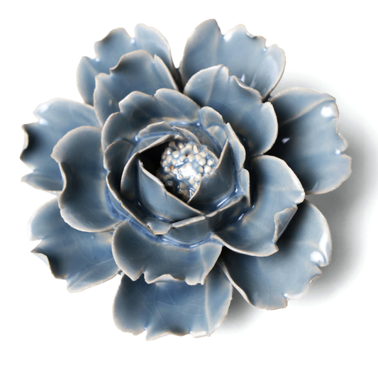 Ceramic flower Wall Art Blue Rose Small
