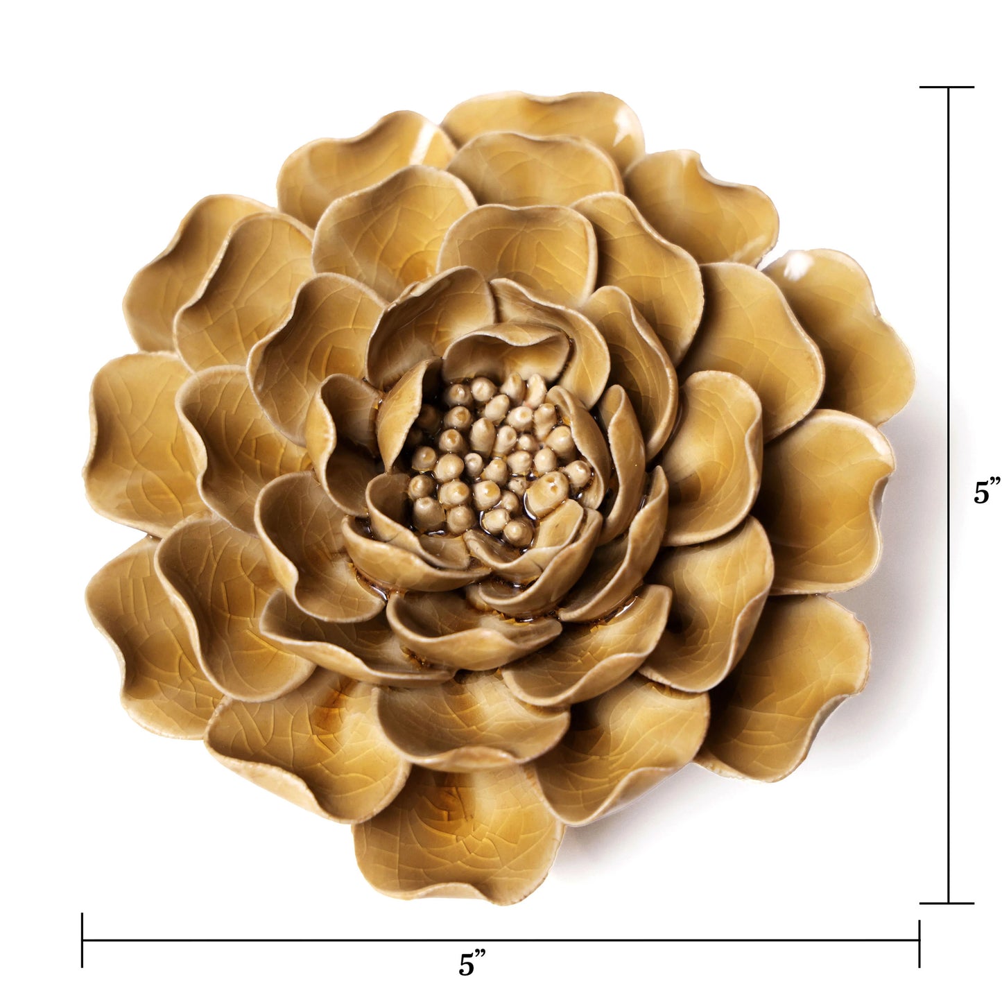 Ceramic flower Wall Art Caramel Flower