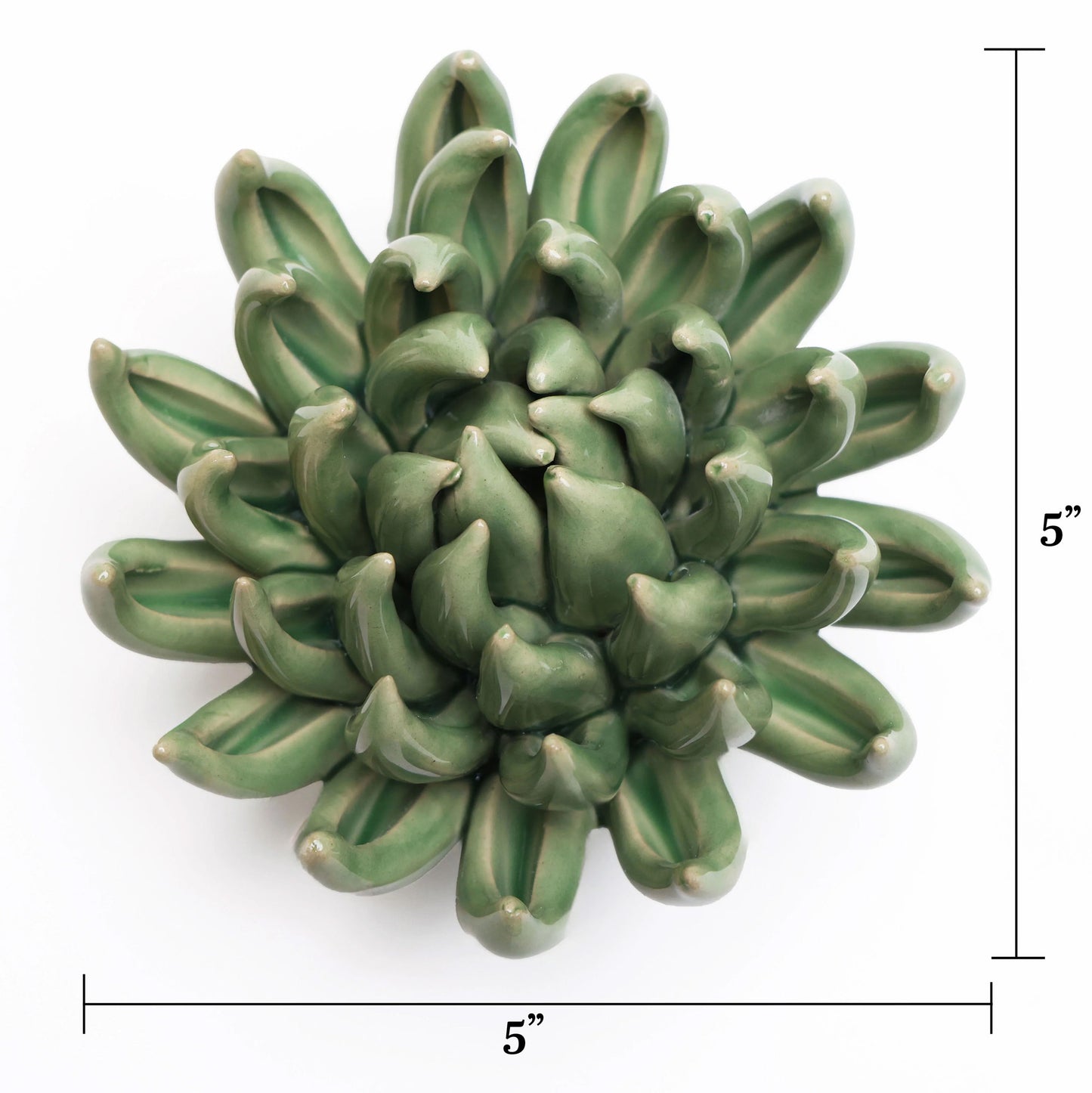 Ceramic flower Wall Art Green Succulent Flower Large