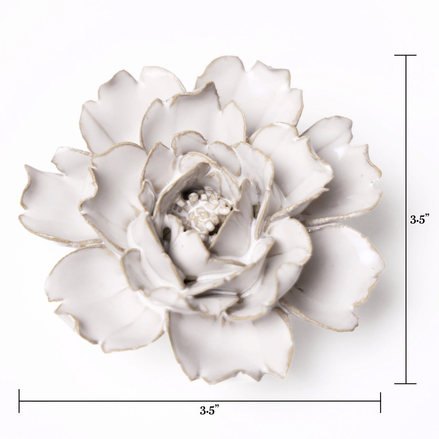 Ceramic flower Wall Art Ivory Ranunculus Small