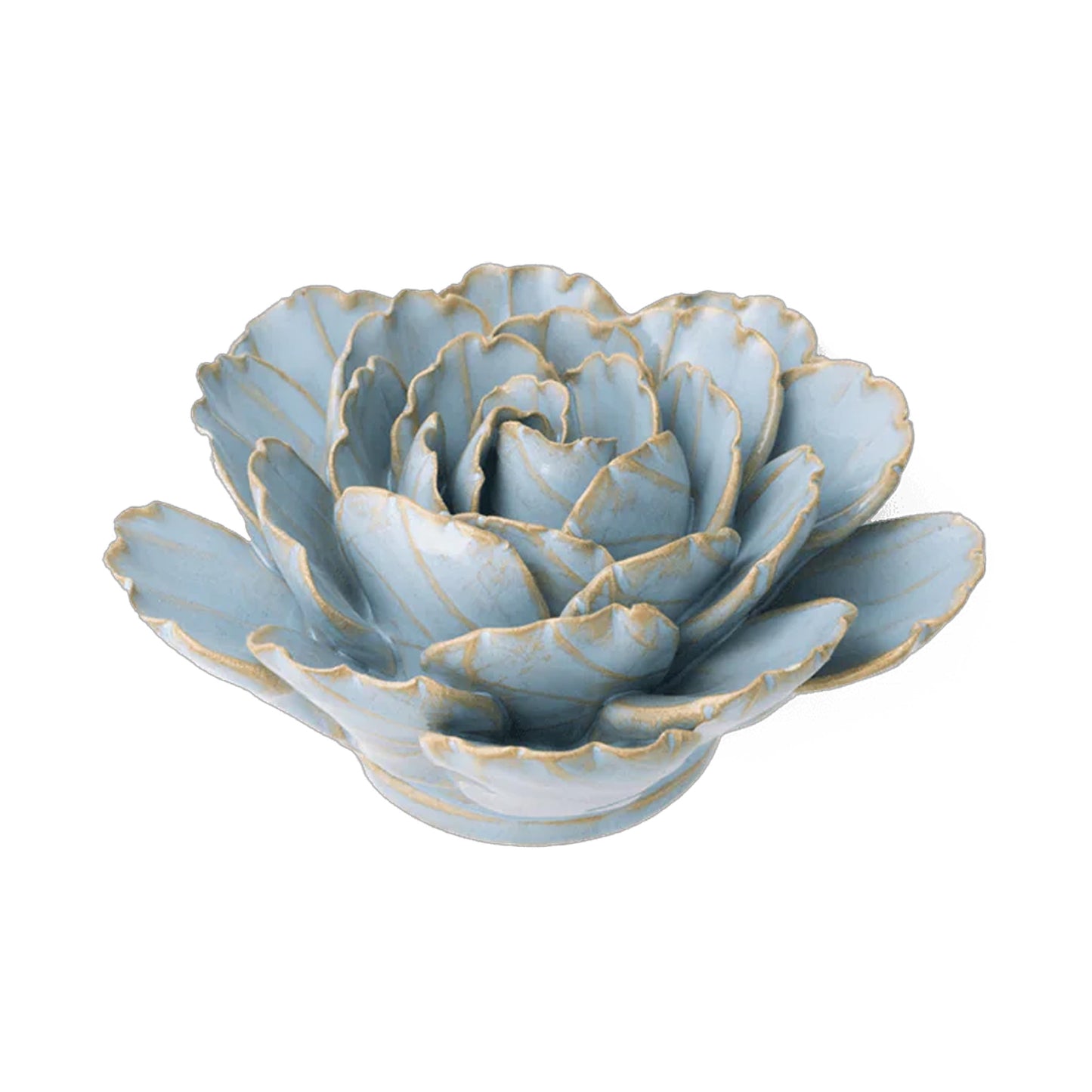 Ceramic Flower Teal, Robin's Egg Blue Keiko Peony