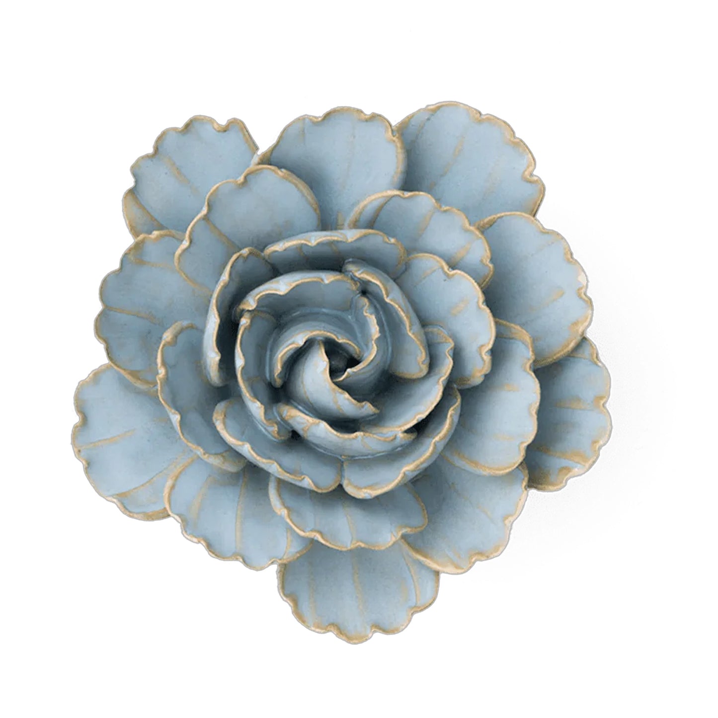 Ceramic Flower Teal, Robin's Egg Blue Keiko Peony