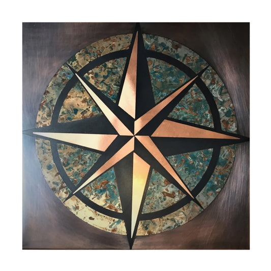 Compass Rose Copper Wall Tile