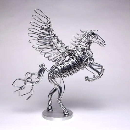 Handcrafted Aluminum Pegasus Sculpture