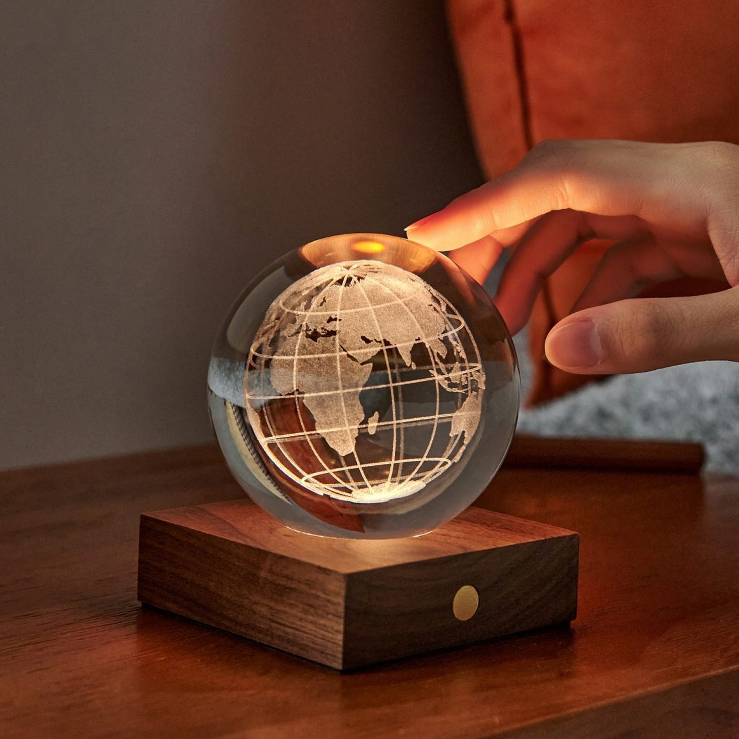 Amber Crystal World Globe