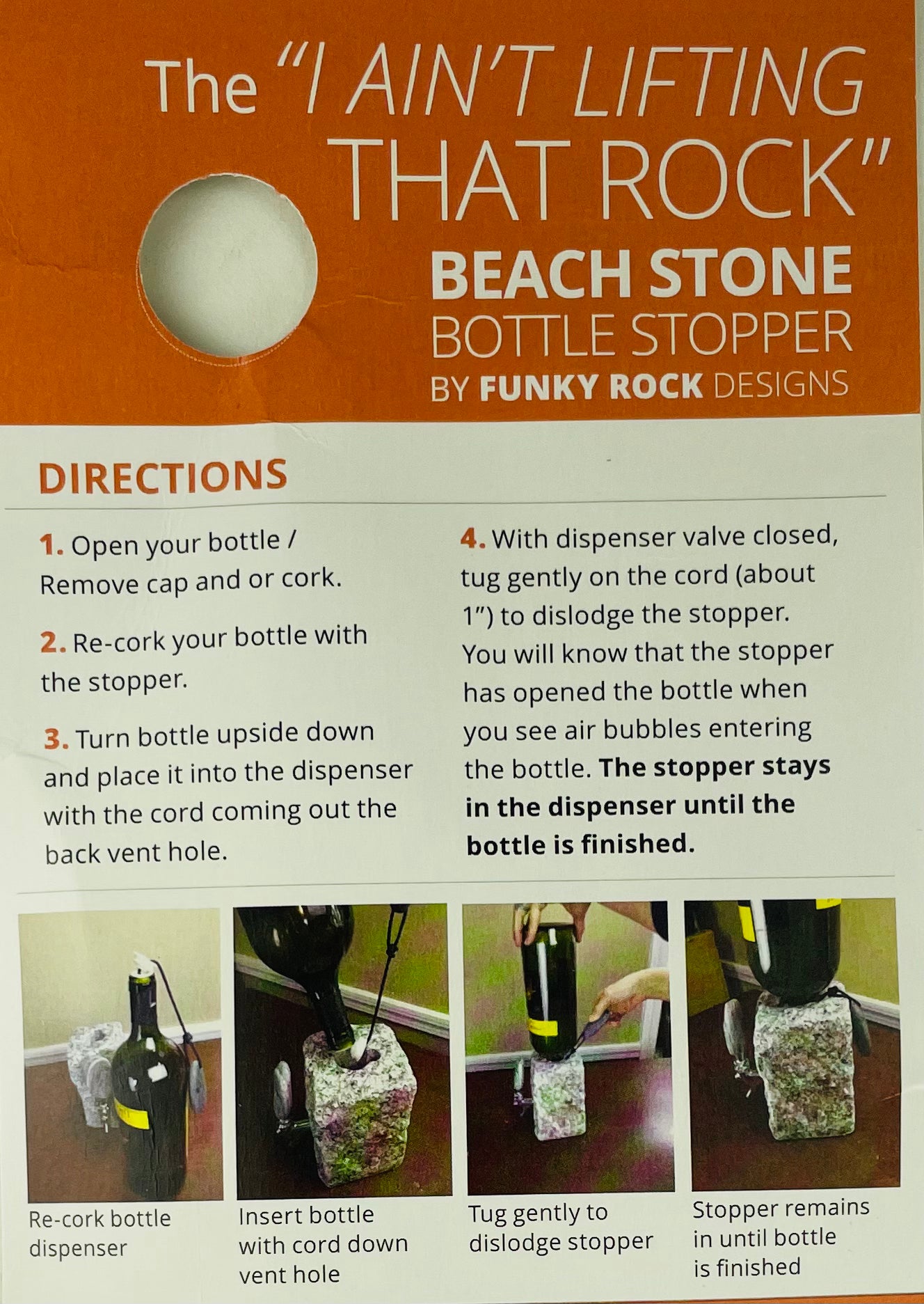 Beach Stone Bottle Stop - I Ain't Lifting That Rock