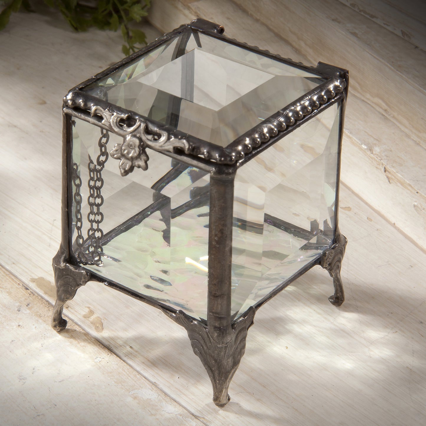 Clear Beveled Glass Jewelry Box 153 Decorative Keepsake