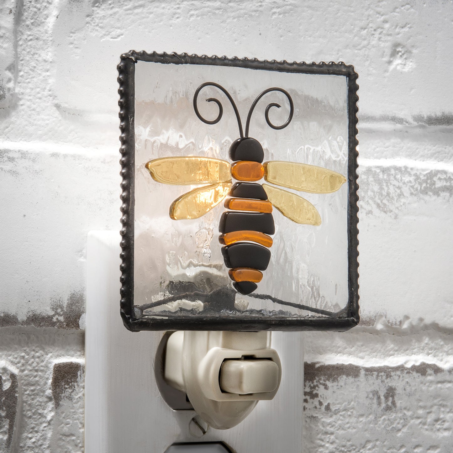 Bee Night Light Fused Stained Glass 182