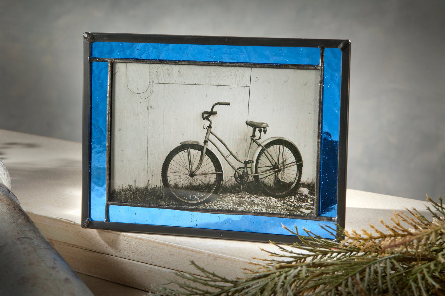 Blue Stained Glass Picture Frame 324-57hv