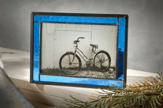 Blue Stained Glass Picture Frame 324-57hv