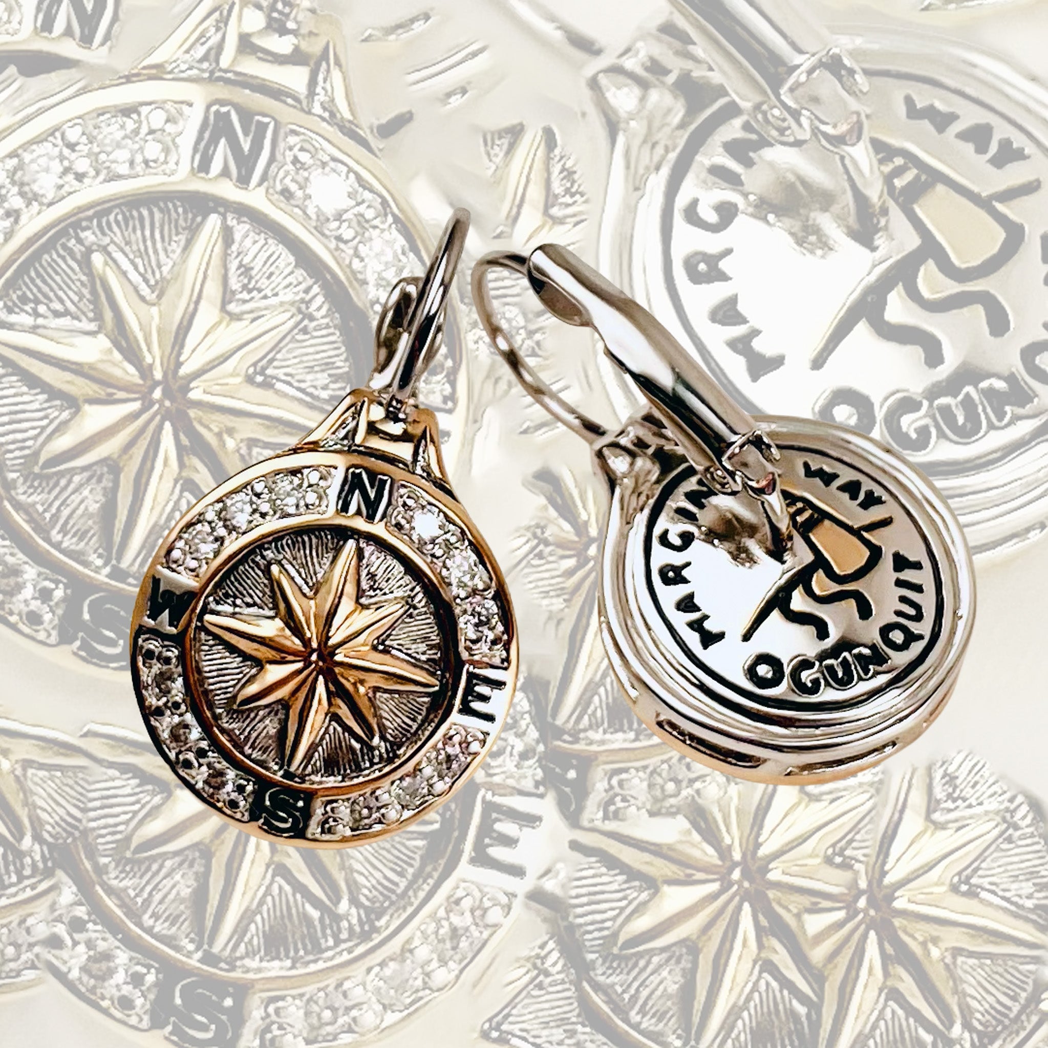 Marginal Way / Compass Rose Lever Back Earrings – OTM-Online
