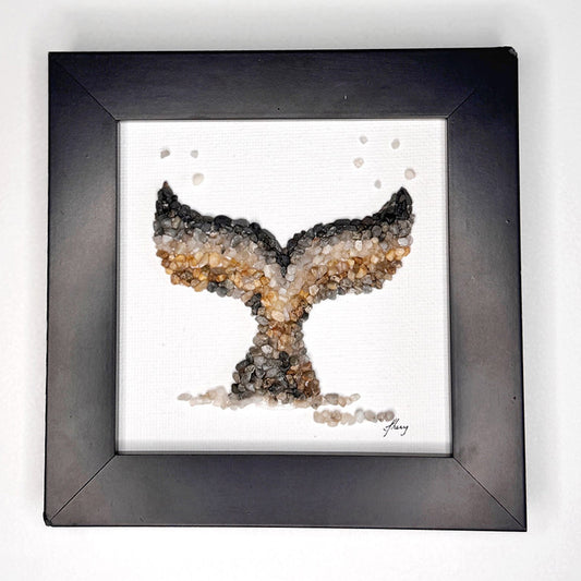 Mini Mosaic Pebble Art – Whale Tail 4x4
